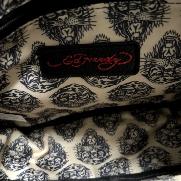 Ed Hardy Skull Rhinestone Mini Backpack Black Pink Tattoo Bag NWT Charms main image 4